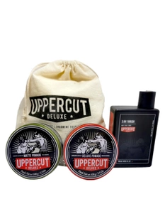 Uppercut Deluxe-ZESTAW TRIO Matte Pomade 100 g + Deluxe Pomade 100 g +  3in1 Wash 240 ml