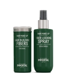 Immortal-2 in 1 Hair Make-up Set Black Mikrowłókna do Włosów 20 g + Utrwalacz 150 ml