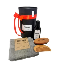 Barber Supply Professional-Beard Care Kit Zestaw do Brody ( Kartacz do brody, Grzebień do brody, Szampon do brody & Ręcznik )