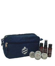 Pomp & Co.-Toiletries Dopp Kit Navy Blue Kosmetyczka  + zestaw  mini produktów w PREZENCIE